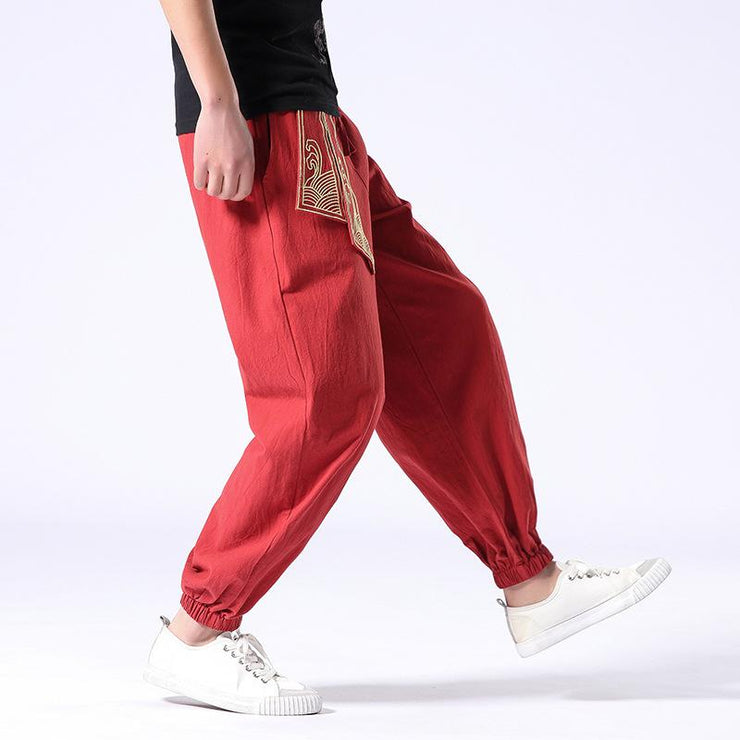 Ancient Style Red Tight End Pant