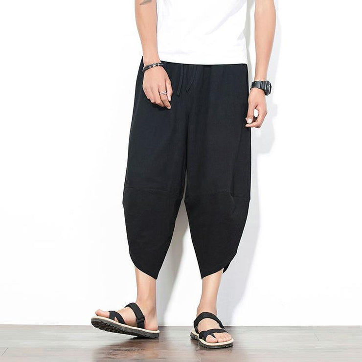 Solid Black Capri Cropped Pant