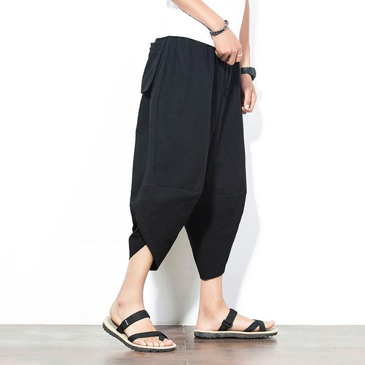 Solid Black Capri Cropped Pant