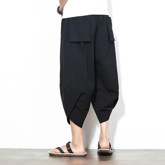 Solid Black Capri Cropped Pant