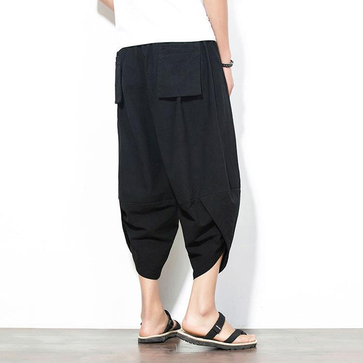 Solid Black Capri Cropped Pant