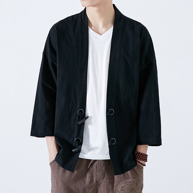 Black Toggle Kimono Cardigan