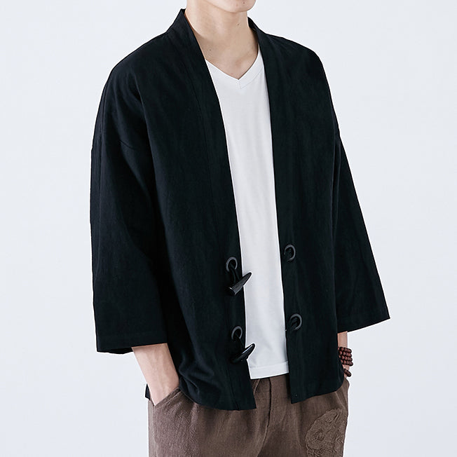 Black Toggle Kimono Cardigan