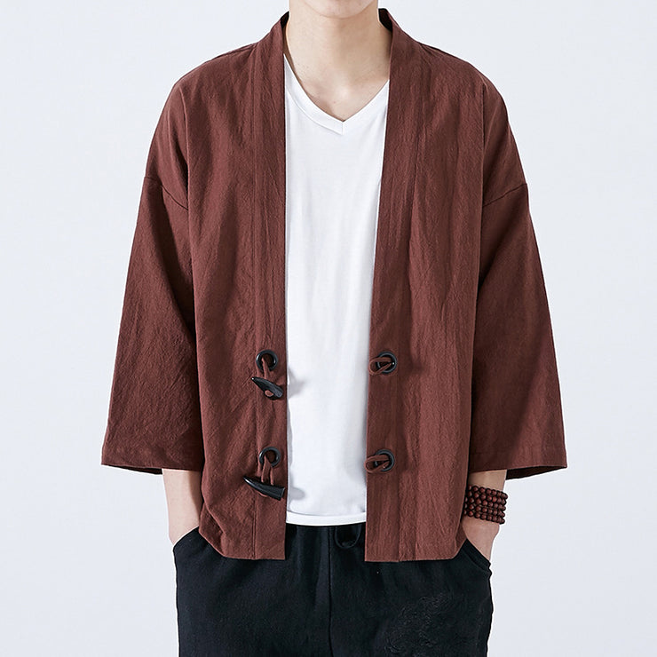 Brown Toggle Kimono Cardigan