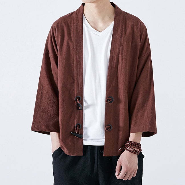 Brown Toggle Kimono Cardigan