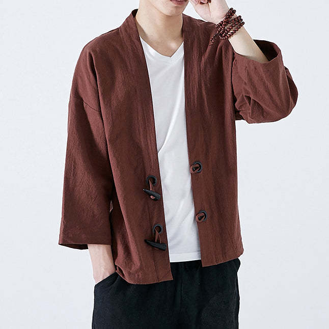 Brown Toggle Kimono Cardigan