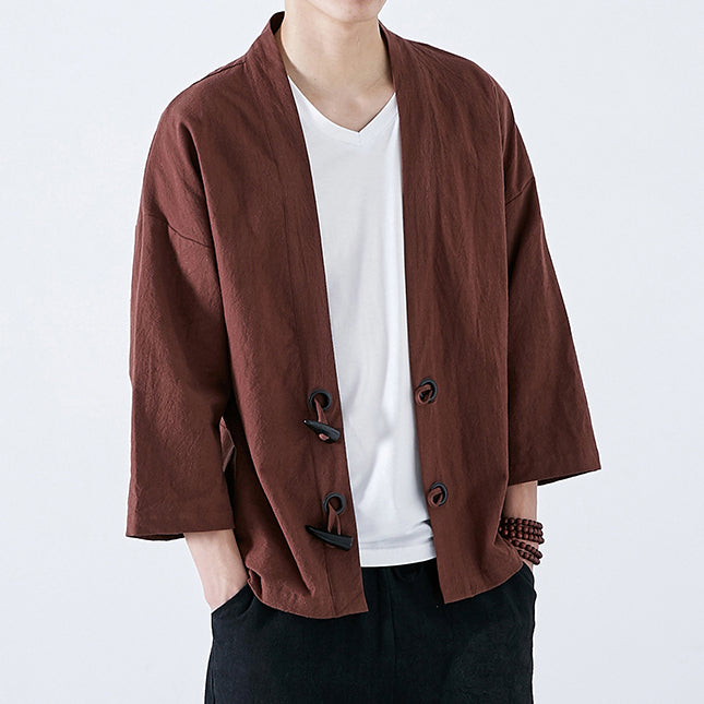 Brown Toggle Kimono Cardigan