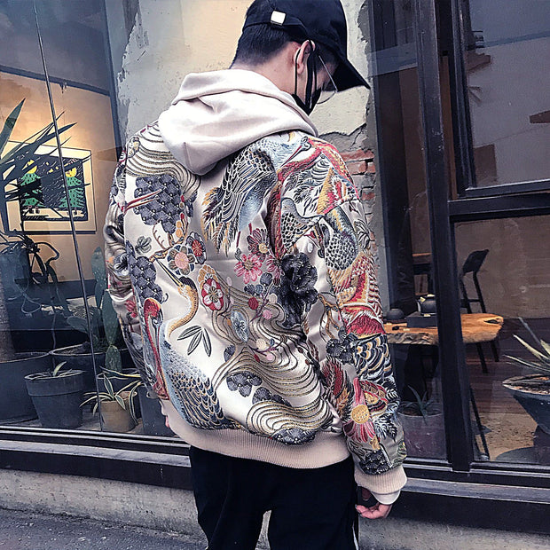 Colorful Cranes Embroidery Jacket