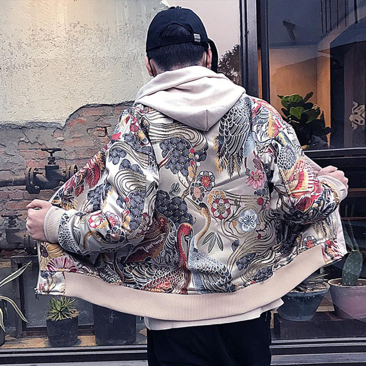 Colorful Cranes Embroidery Jacket