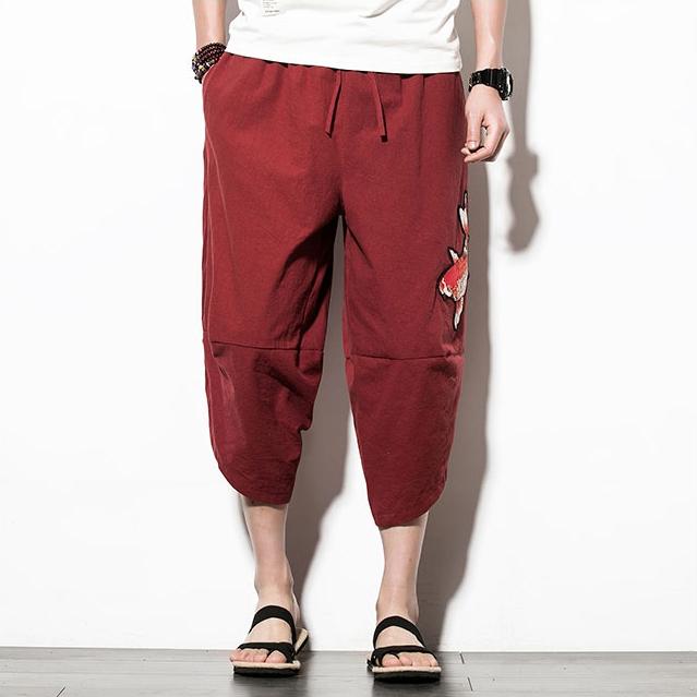 Red Koi Carp Capri Cropped Pant