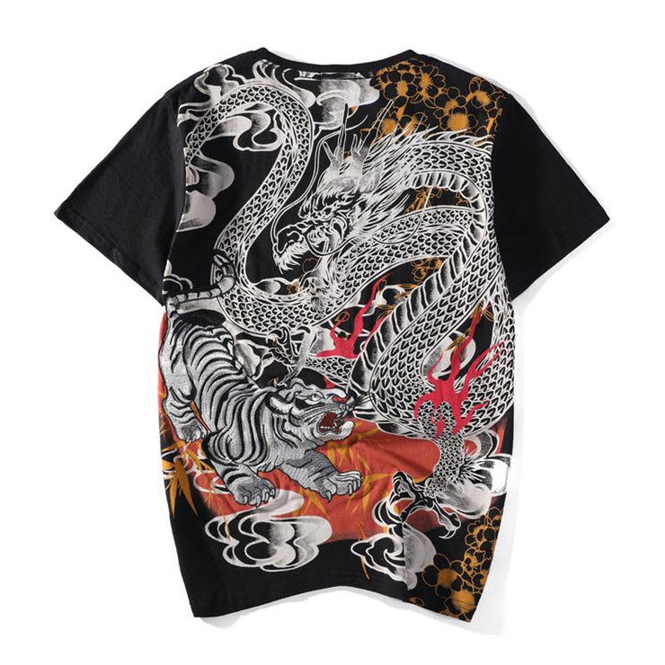 Tiger & Dragon II Embroidery T-Shirt