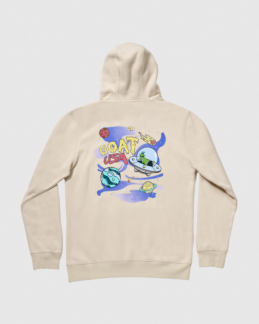 Sandshell sweatshirt with outer space alien design