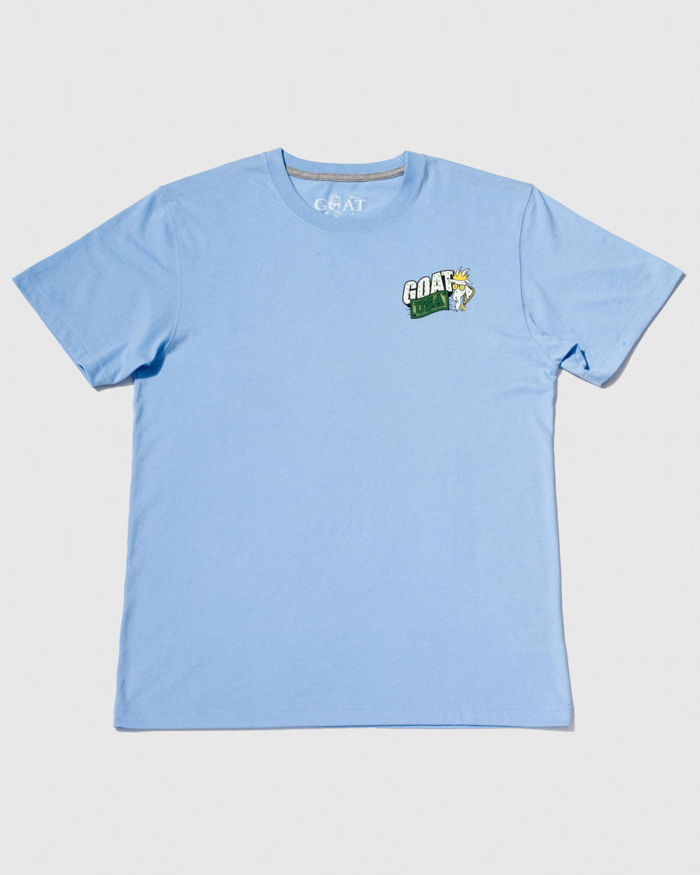 Carolina Blue T-Shirt with goat money design