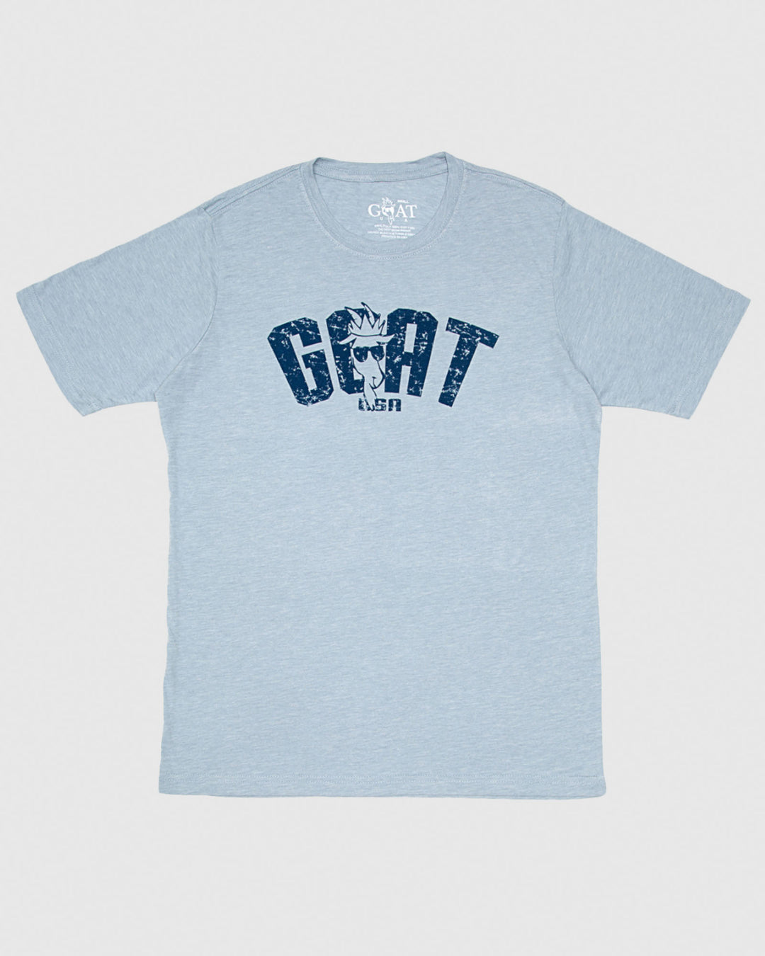 Front of stonewash denim GOATFACE T-Shirt#color_stonewash-denim