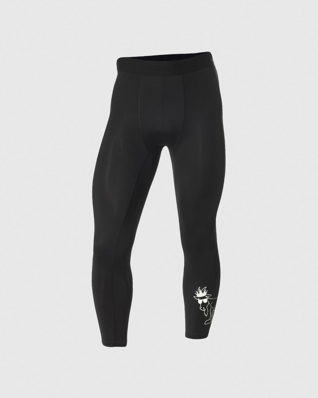 Black compression leggings with the GOAT USA logo on the them#color_black