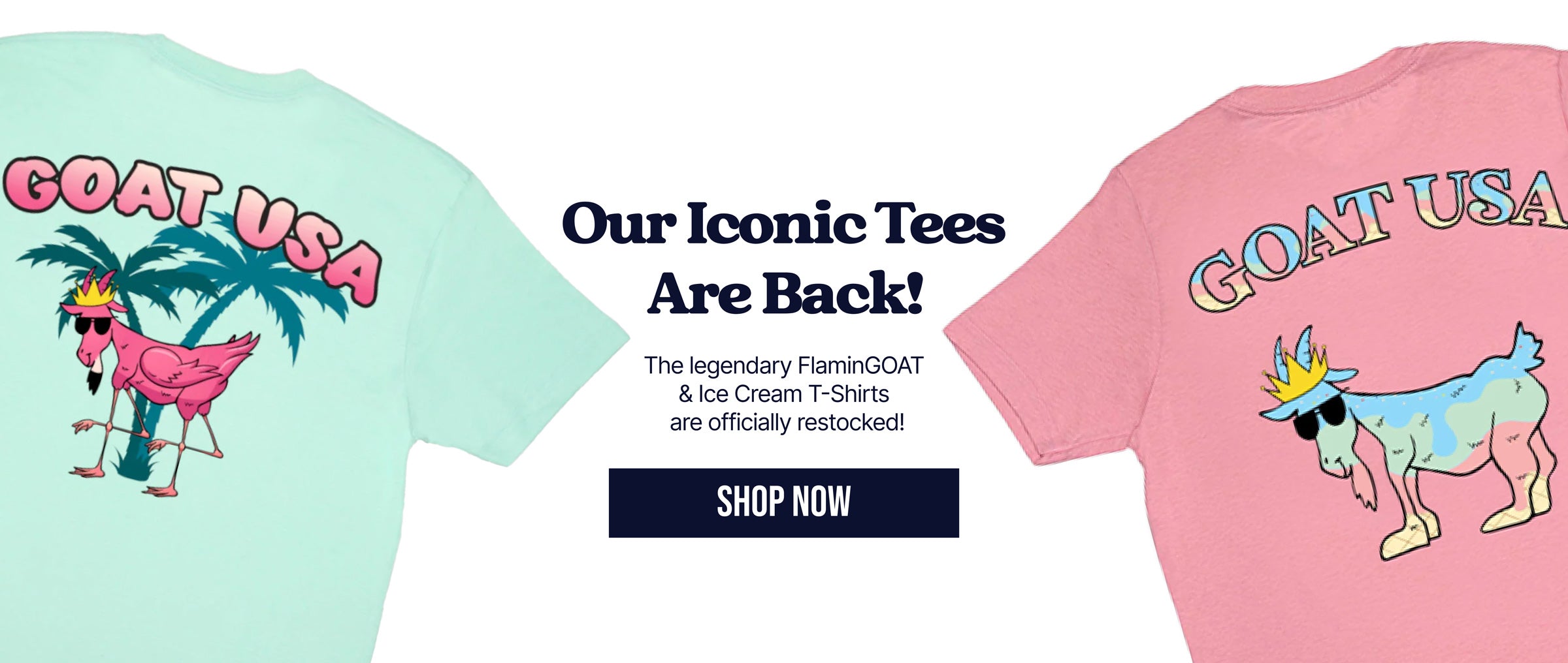 Mint and pink-colored t-shirts on a white background