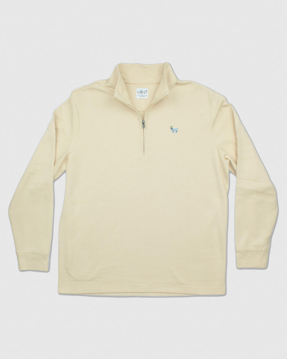 Front of tan OG Roosevelt Men's 1/4 Zip#color_tan