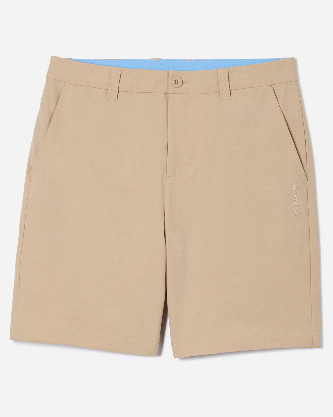 Front of khaki hybrid short#color_khaki