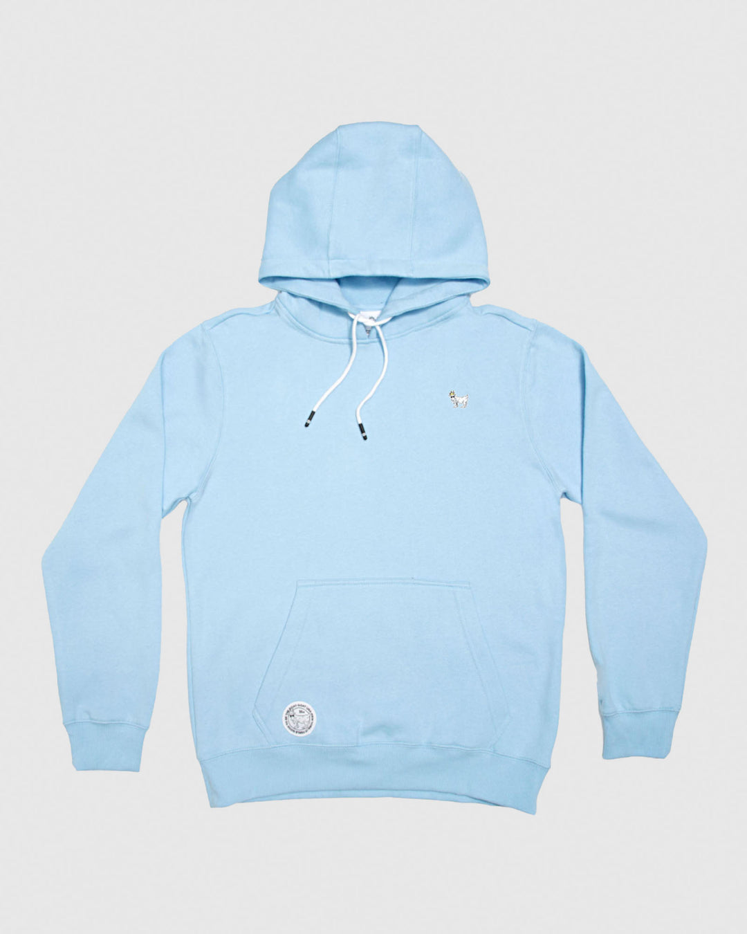 Carolina blue sweatshirt with small goat embroidery#color_carolina-blue